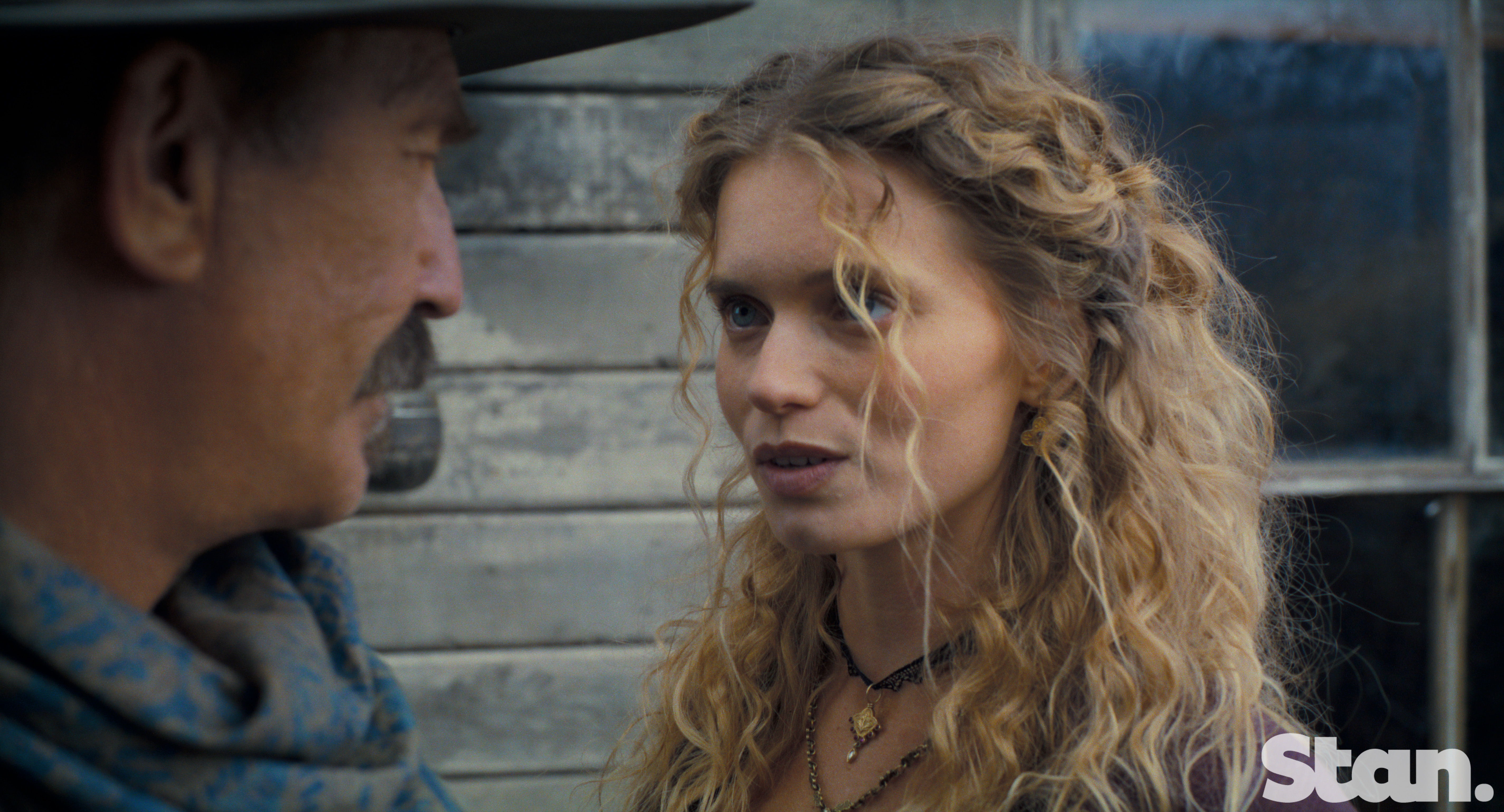 Costner and Australian actress Abbey Lee as Marigold in Horizon: An American Saga