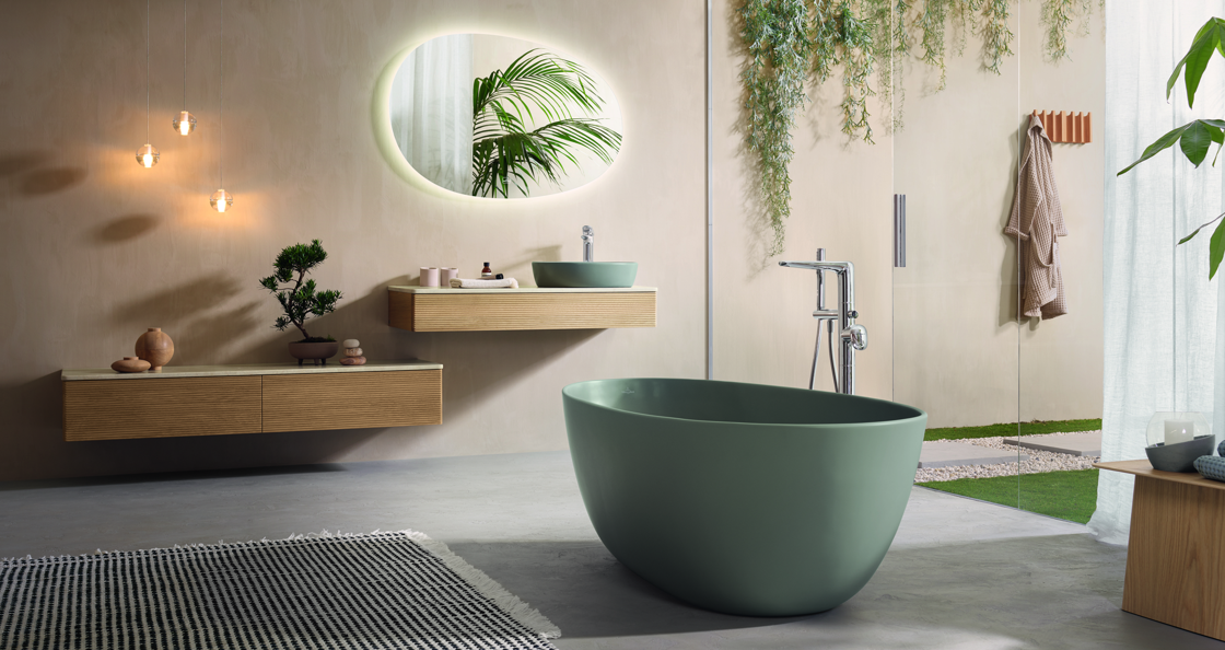 STG Badkamers' trendsetting 2024: perfecte imperfectie en kleurrijke badkamers