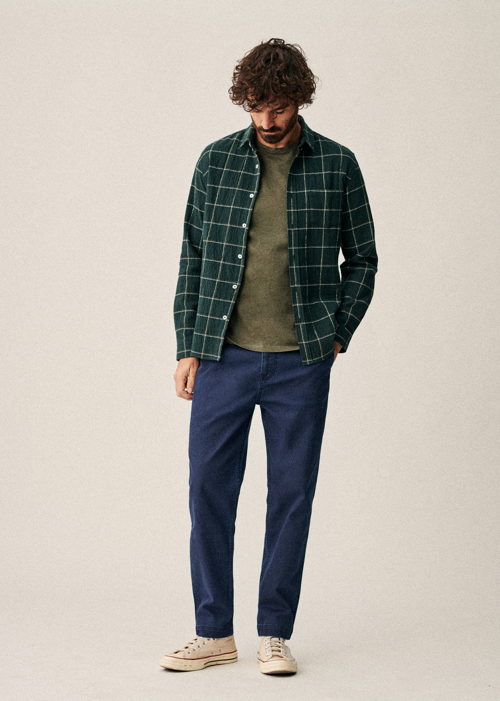 Octobre Editions - Chemise Charlie Vert Carreaux Blanc Ocre