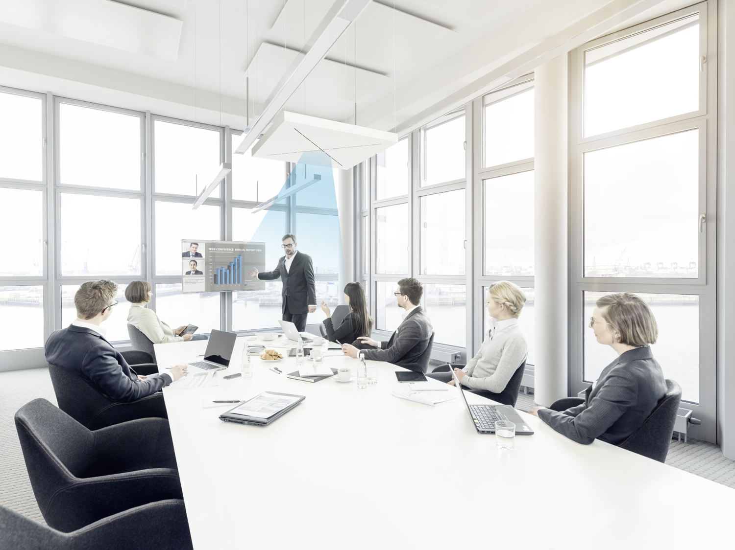 Thanks to the innovative beamforming technology the Sennheiser TeamConnect Ceiling automatically focuses on the voice of the active speaker.