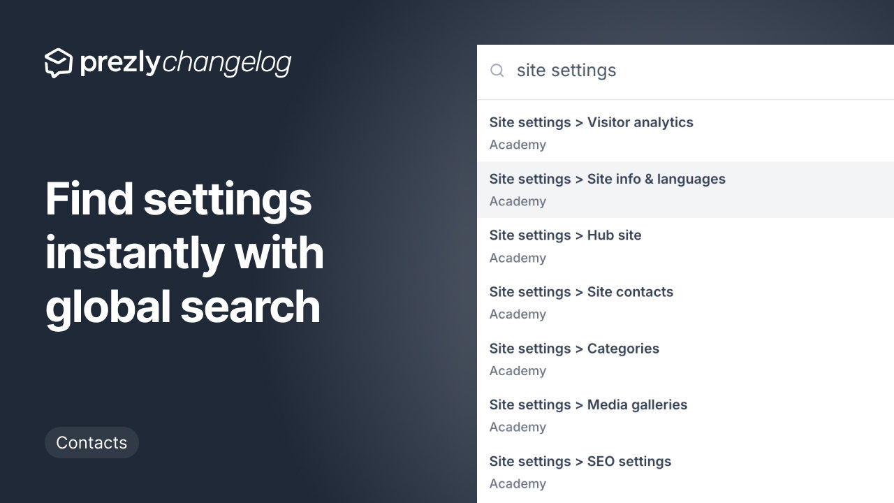 Find settings instantly with global search