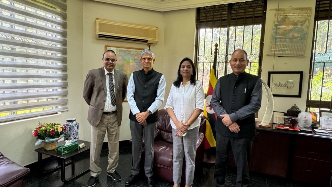 With H.E. Upender Singh Rawat (second from  left), High Commissioner of India to the Republic of Uganda, and his team   .