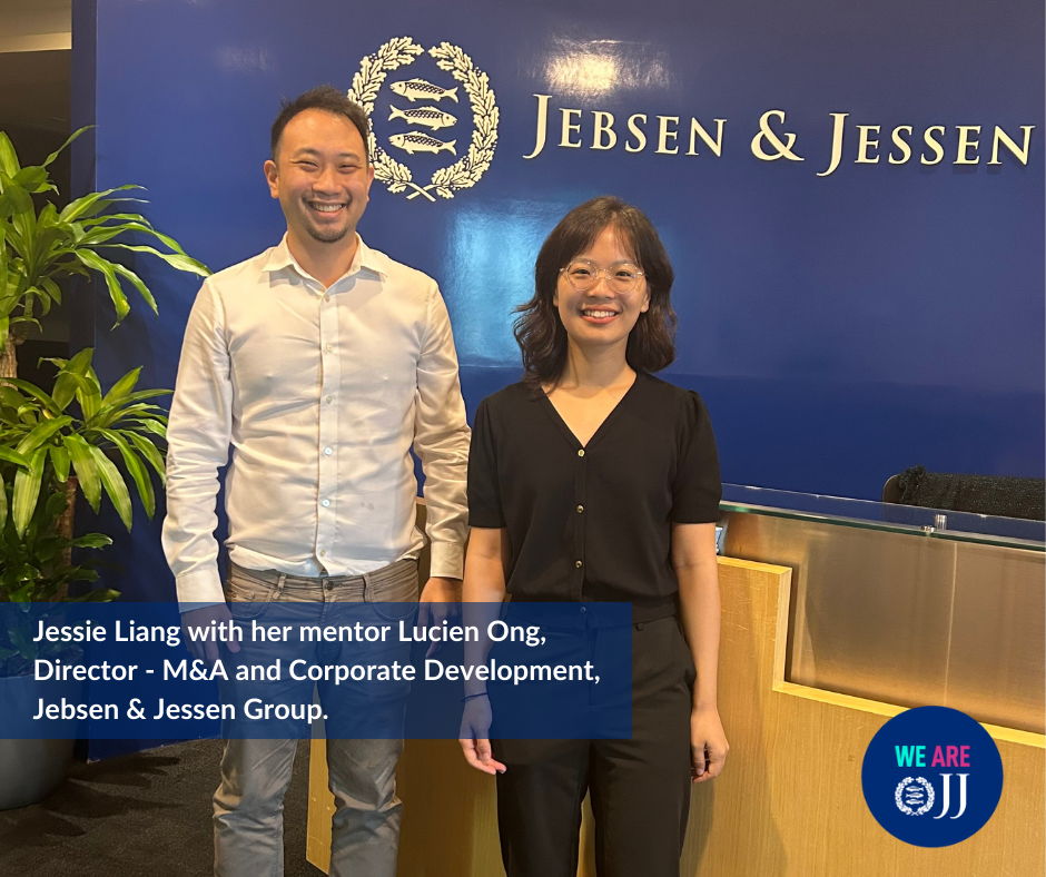 Jessie Liang with her mentor Lucien Ong, Director – M&A and Corporate Development of Jebsen & Jessen Group.