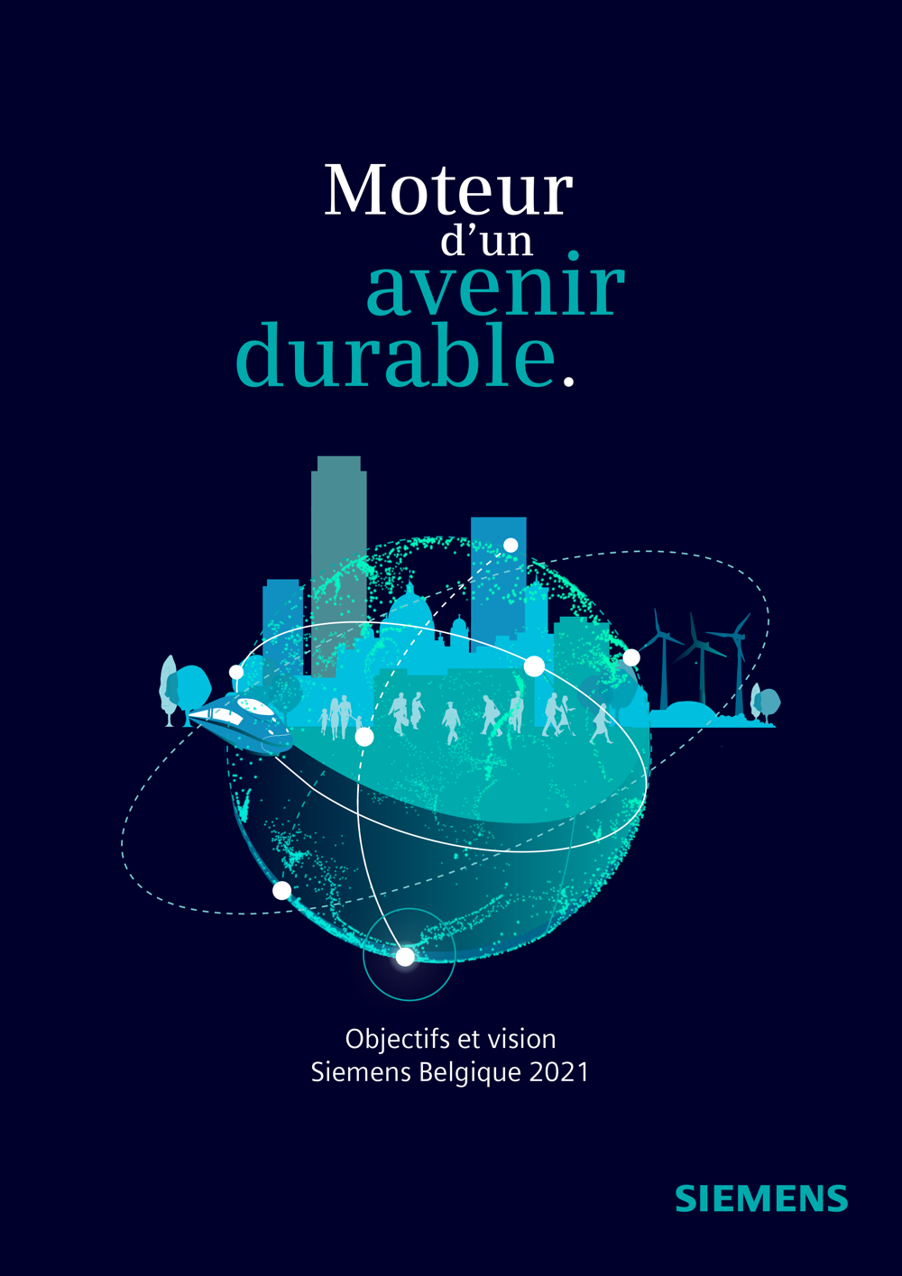 'Moteur d'un avenir durable', le nouveau rapport de durabilité de Siemens Belgique.