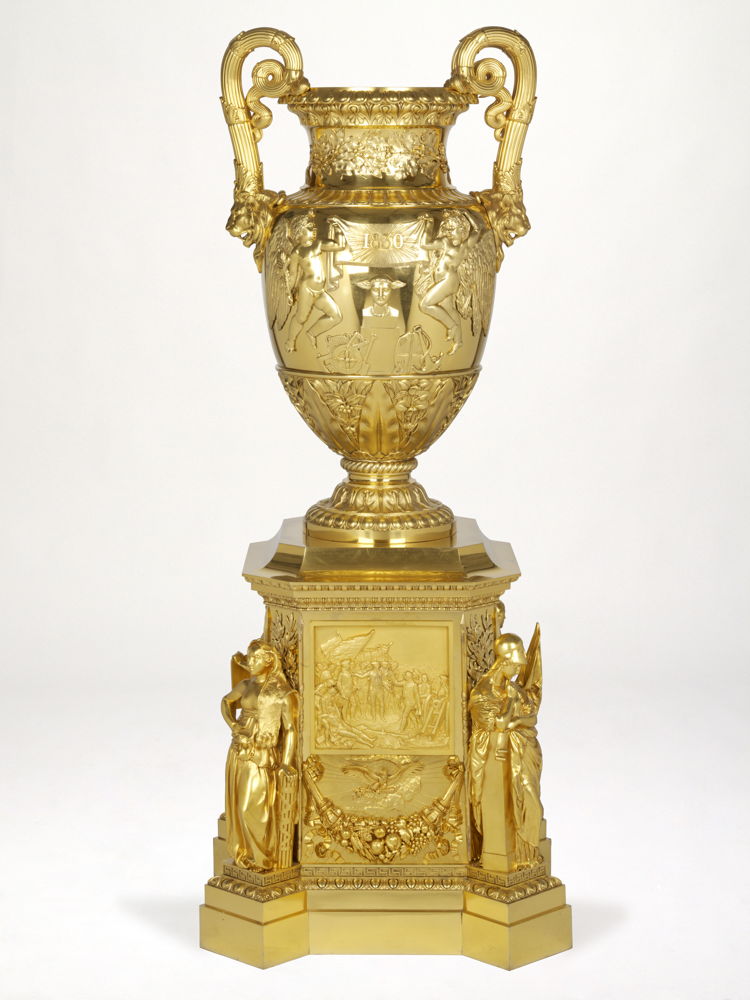 The ‘Lafayette’ vase, a   monumental French silver-gilt   vase, Paris, 1830-1835   © the Rosalinde and Arthur Gilbert   Collection, on loan to Victoria and   Albert Museum, London 