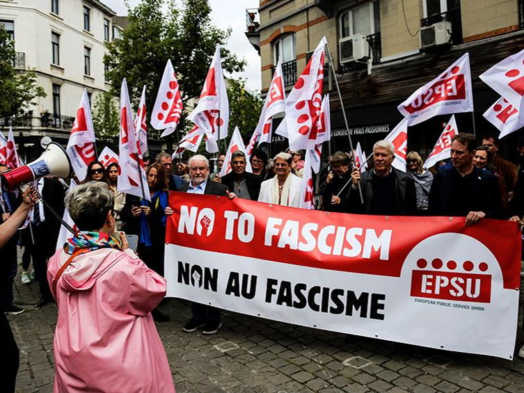 Trade union leaders mark 80 years of anti-fascist resistance in Brussels