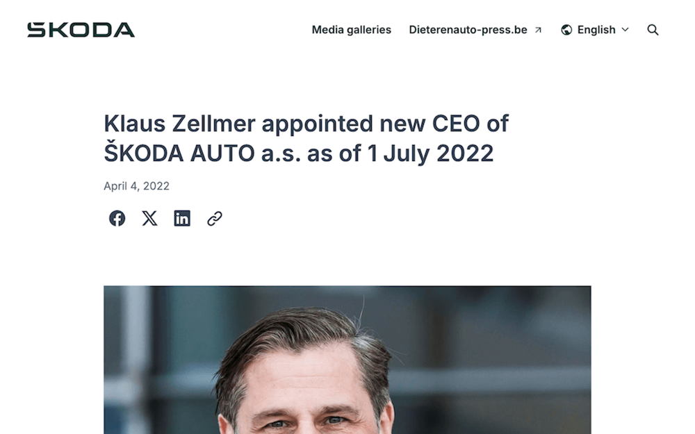 ŠKODA AUTO announces new CEO
