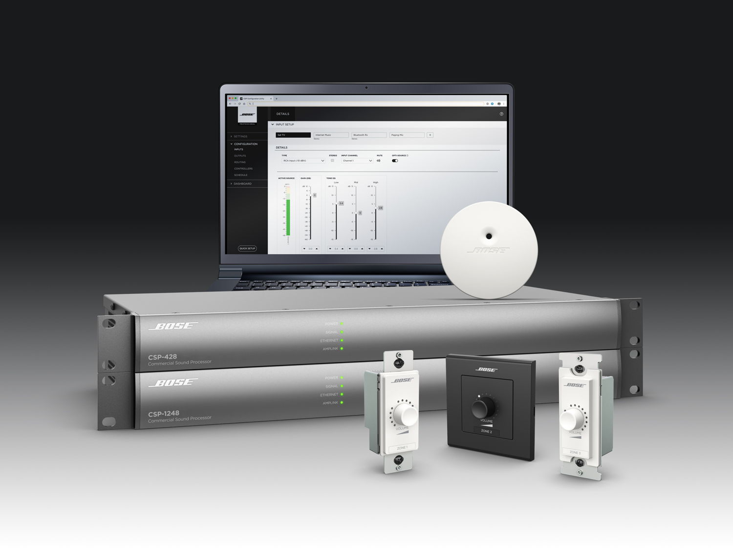 Los nuevos modelos de CSP de Bose simplifican el funcionamiento y la configuración del sistema de sonido para entorno comercial.
