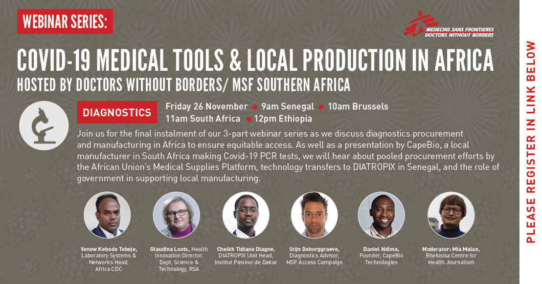 WEBINAR REMINDER: COVID-19 MEDICAL TOOLS & LOCAL PRODUCTION IN AFRICA