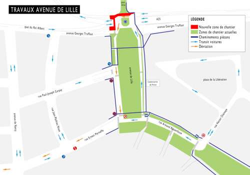 Tram de Liège : Travaux de raccordement avenue de Lille