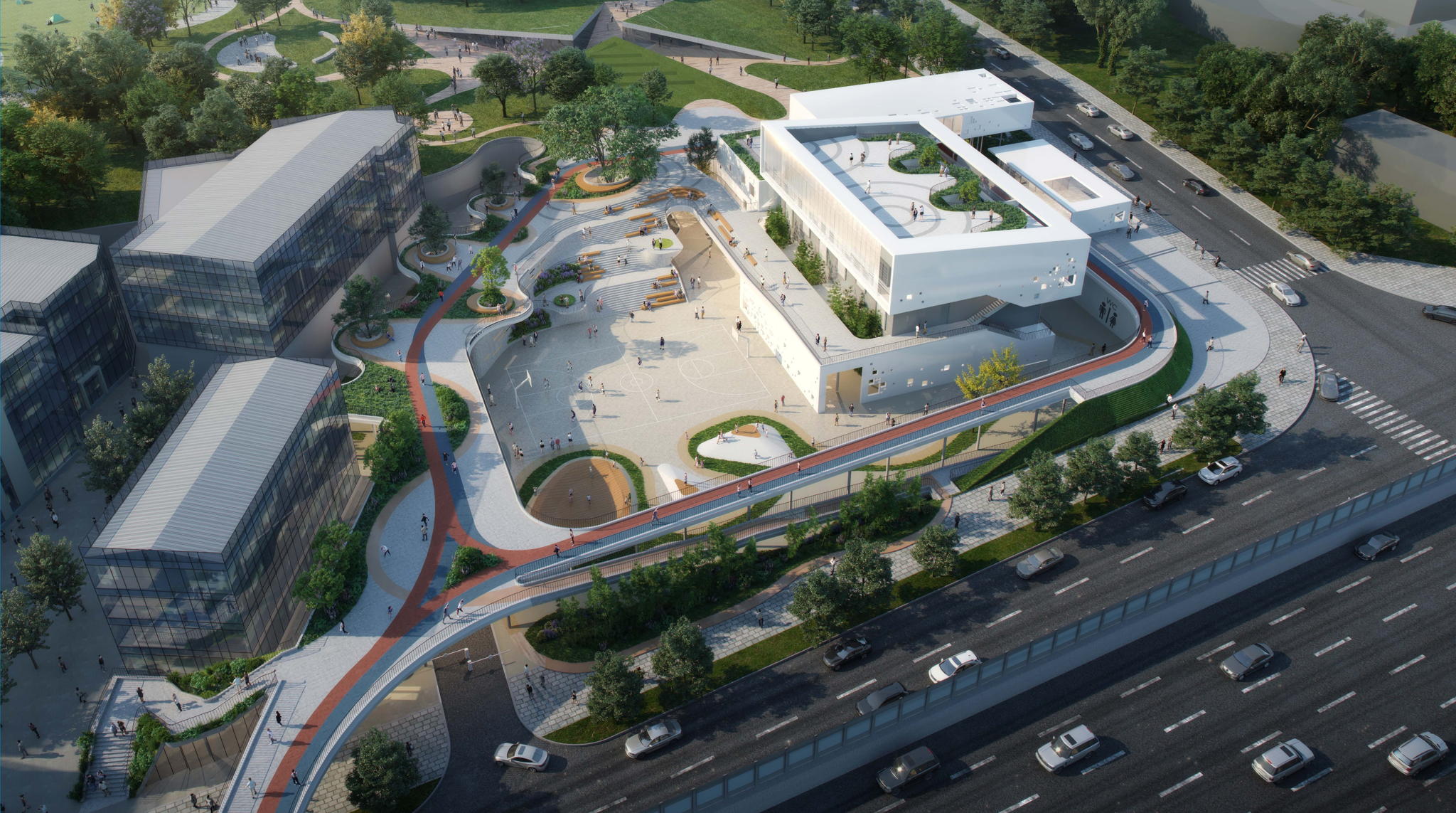 A bird's-eye view of the 110kV Panyu Square Substation, by Ronald Lu & Partners A bird's-eye view of the 110kV Panyu Square Substation, by Ronald Lu & Partners