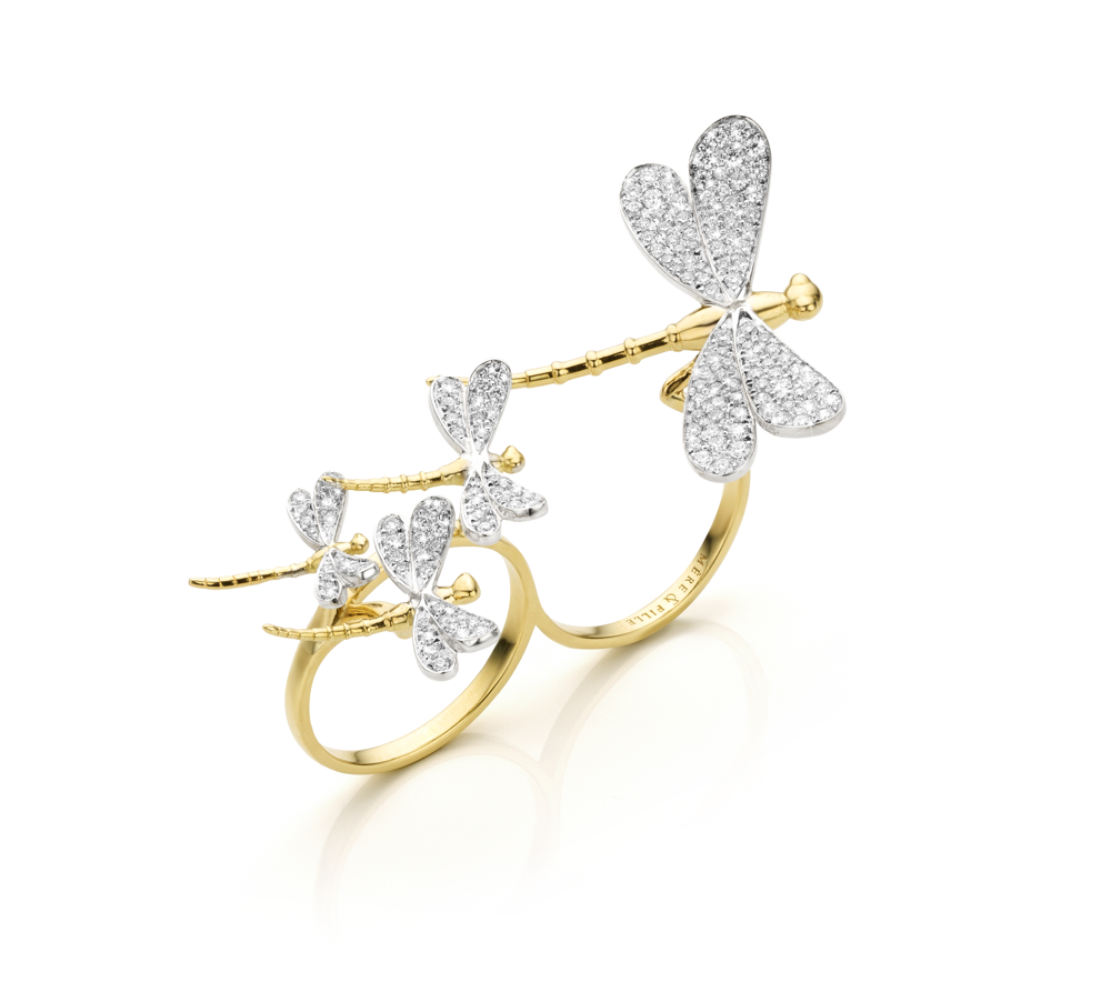 Mère et fille-Bague Dragonfly white 1 (2)