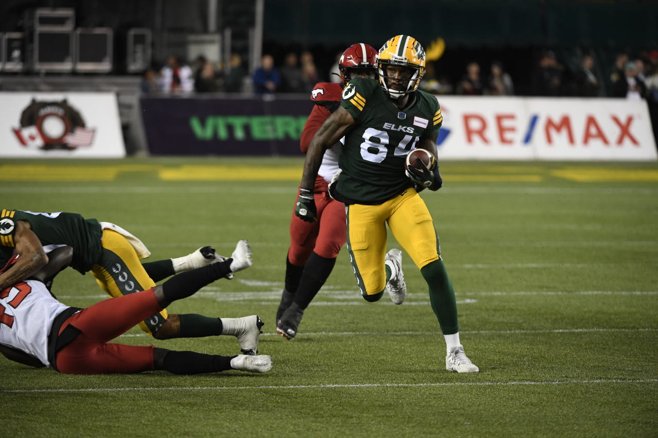 Arceneaux in action vs. the Calgary Stampeders.