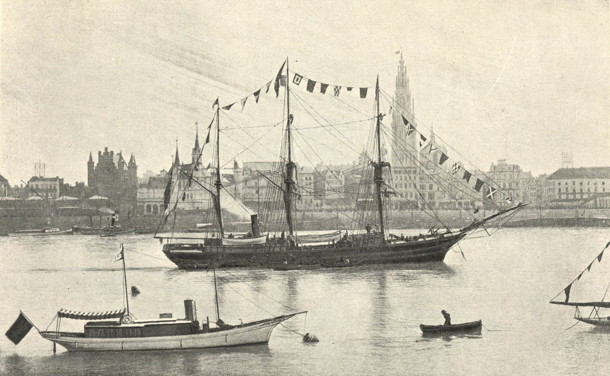 Le départ de la Belgica à Anvers le 16 août 1897.