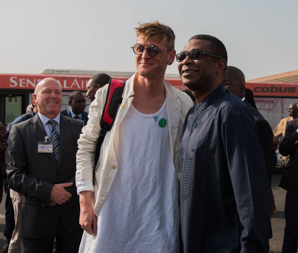 Ozark Henry and Youssou N'Dour, ex-Minister of Tourism and Culture of Senegal