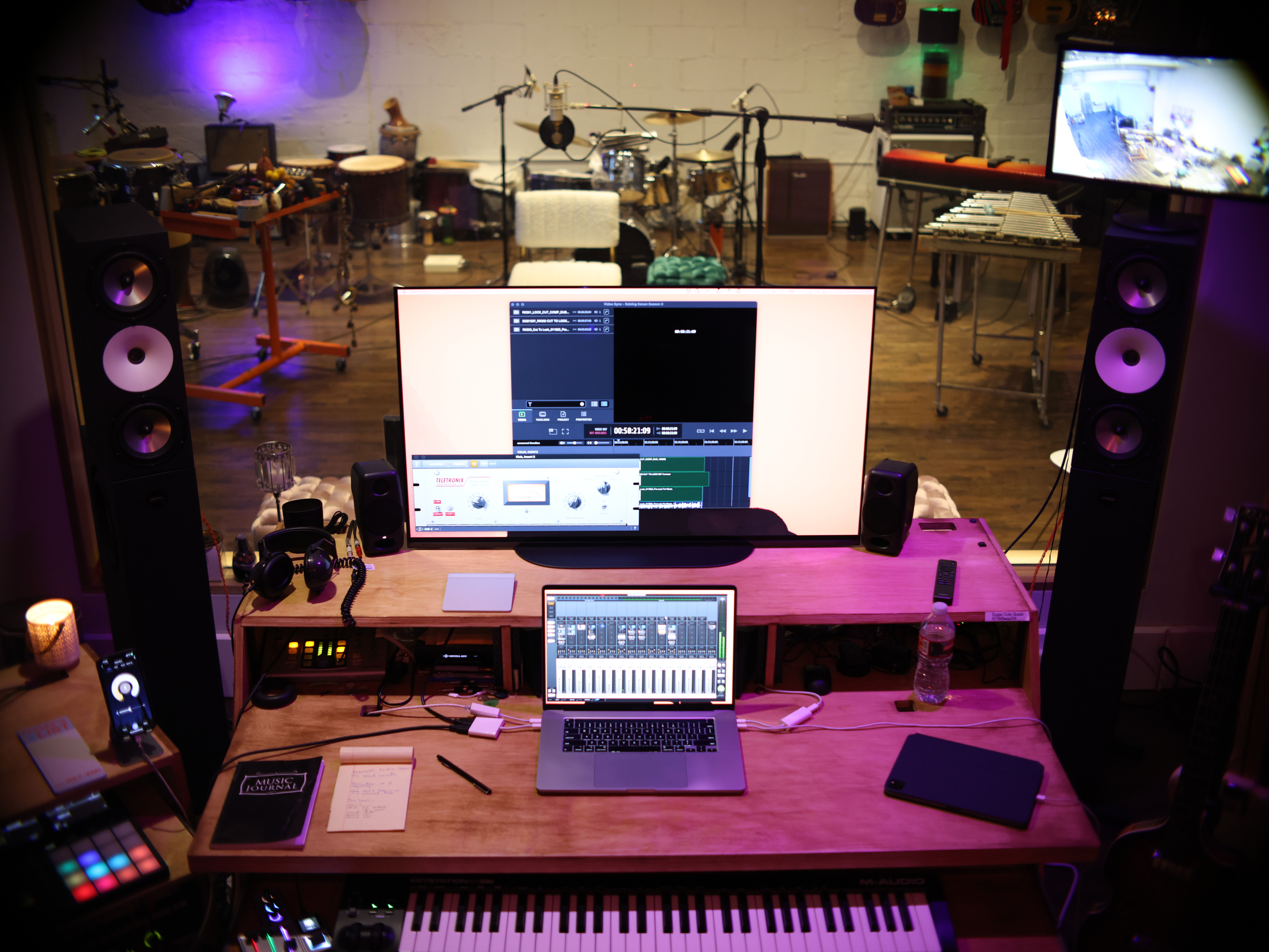 Ali Shaheed Mohammed's Work Station with the Amphion Two18's.