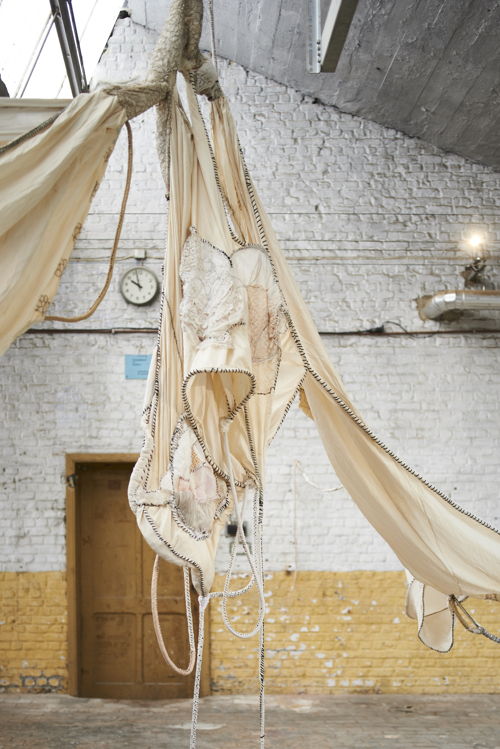 26. Installation view of Sonia Gomes, Maria dos Anjos, at Horst, Flying on the Raven's Wing, 2021. Image by Matthijs van der Burgt