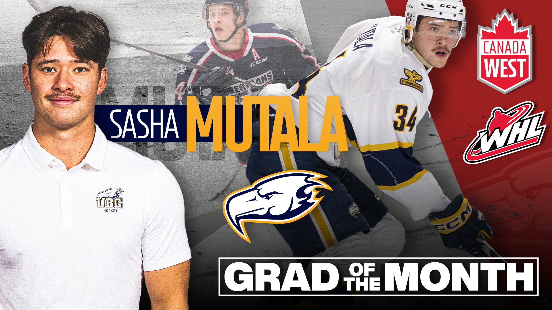 Sasha Mutala named Canada West WHL Grad of the Month