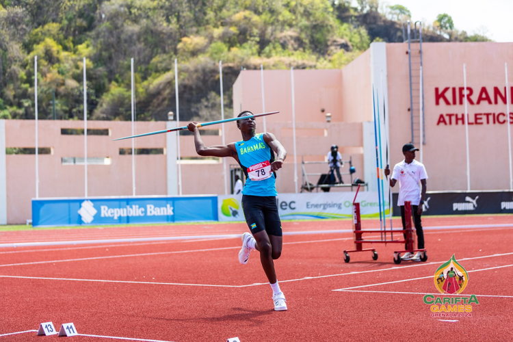 CARIFTA Games Warm-Up Session. CARIFTA Games Javelin Event. Photo Credit: CARIFTA Games Grenada 2024 