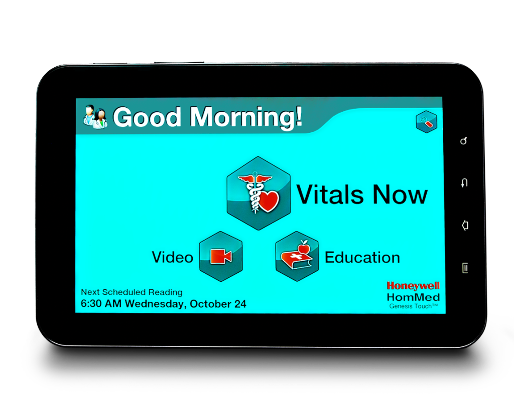 The Genesis Touch v3.0 allows patients to connect -- through video, educational content and vitals collection.