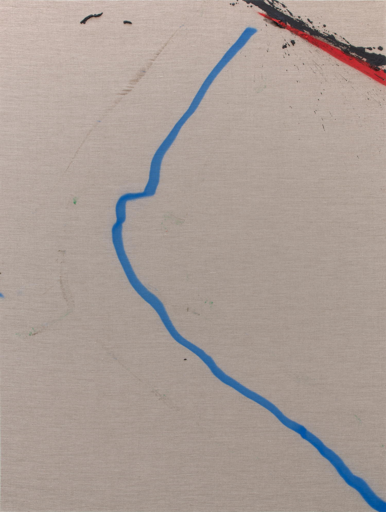 Koen Van den Broek, Firminy #7, 2023. Tar and traffic paint on Belgian linen, 180x135cm. Courtesy Philipp von Rosen Galerie, Cologne