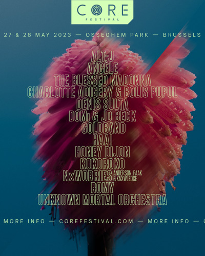 CORE Festival reveals first names for the second edition on May 27 and 28 in Brussels