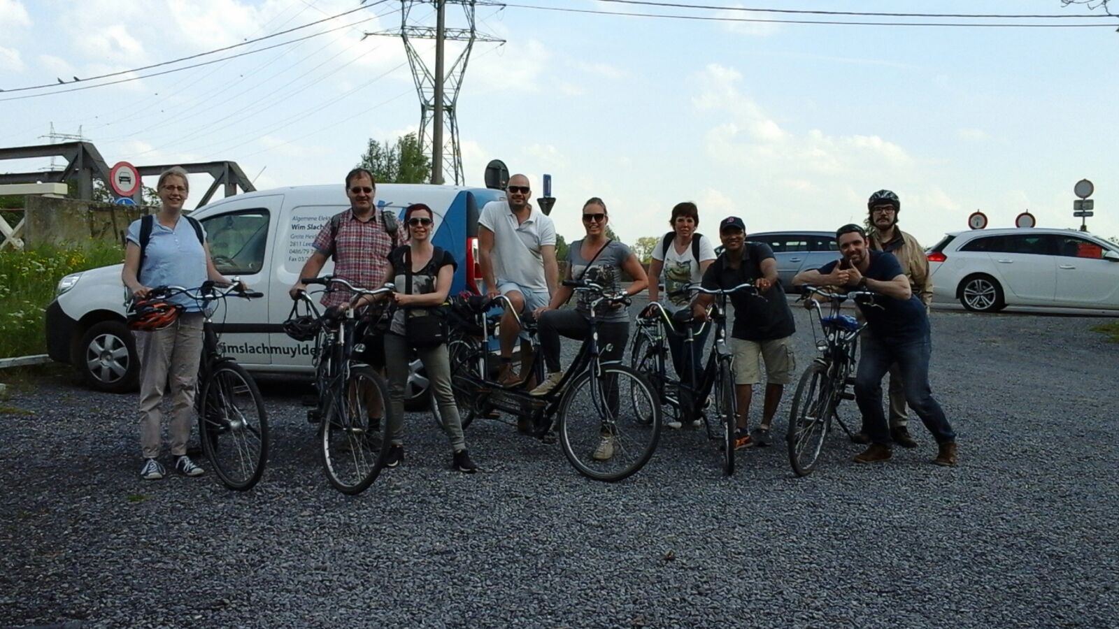 Team building in Mechelen in 2016 — tandem troubles included. When a gear issue left Stefaan and Kizi stuck in the lowest gear, they took turns pedaling. Hilarious day! Team building in Mechelen in 2016 — tandem troubles included. When a gear issue left Stefaan and Kizi stuck in the lowest gear, they took turns pedaling. Hilarious day!