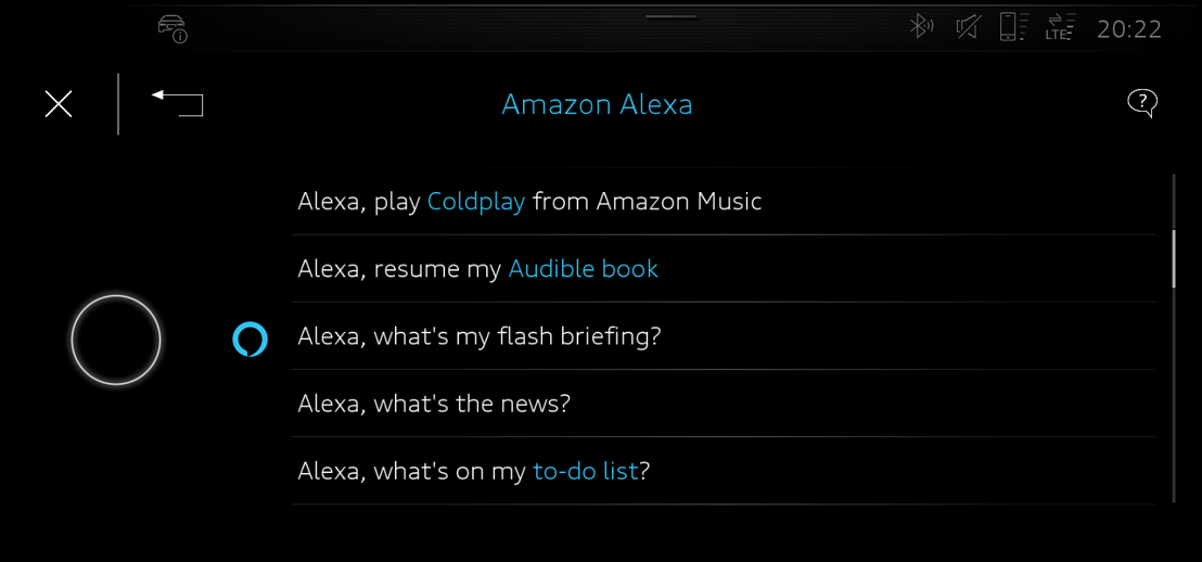 Diffuser en streaming, faire ses courses, s’informer : Amazon Alexa dans l’Audi e-tron