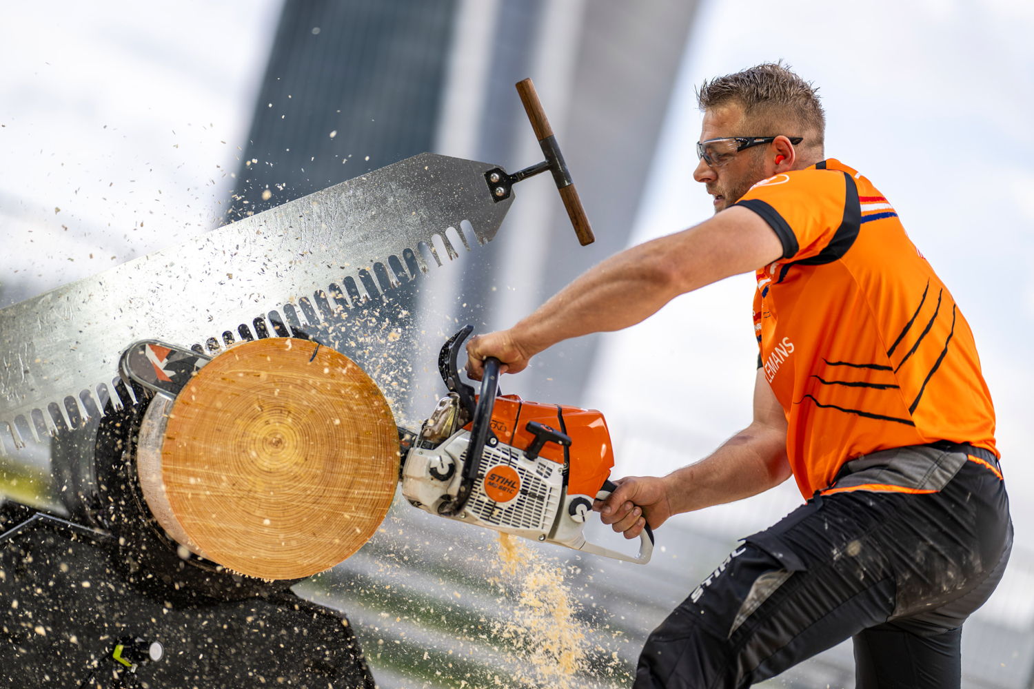 Redmer Knol, uit Nederland, hier tijdens de Stock Saw, wil zijn indrukwekkende prestatie van 2023 herhalen en zal zijn titel verdedigen.