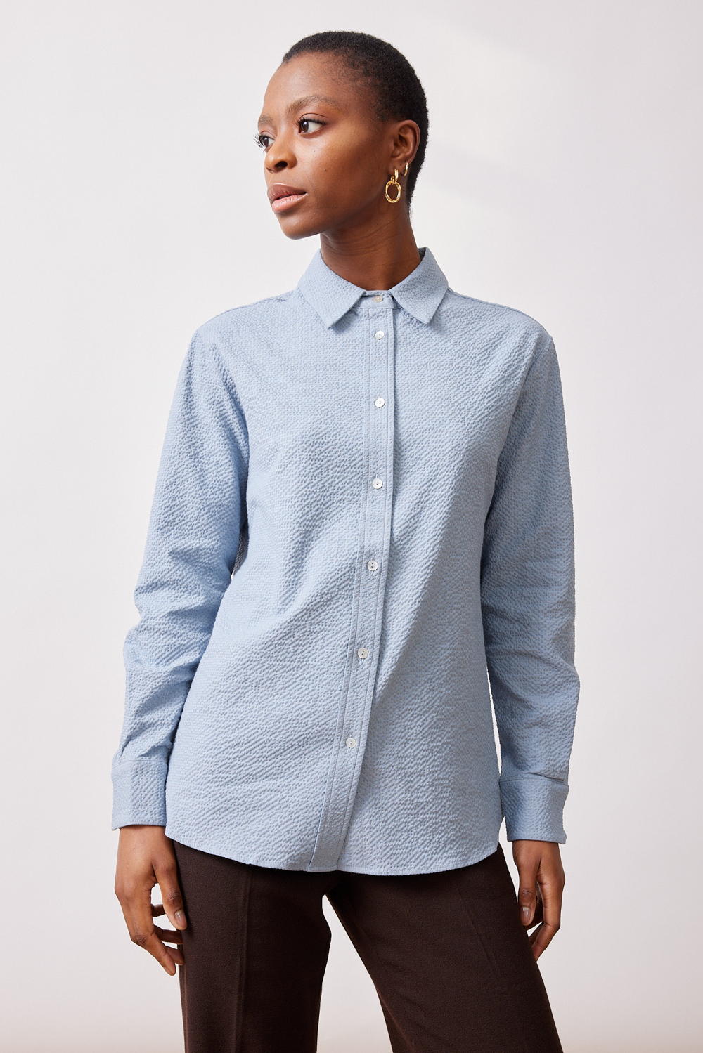 Mardi editions - SS23 - Chemise Agathe Laine coton Bleu gris (165€) (2)