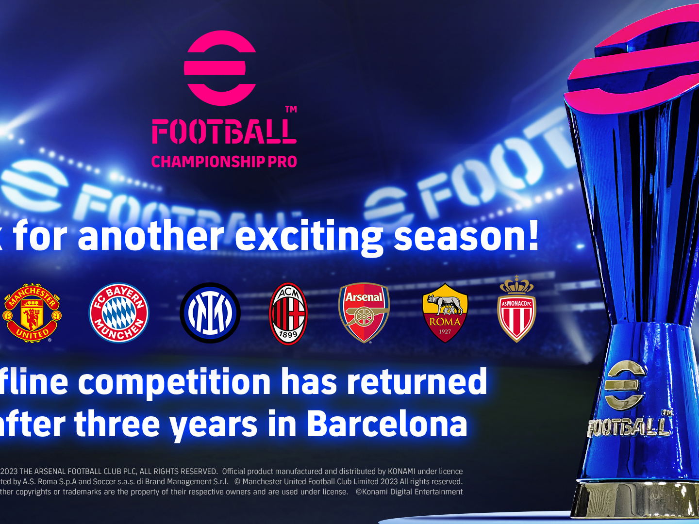 KONAMI VERKÜNDET DIE ACHT KLUBS, DIE AN DER eFootball™ CHAMPIONSHIP PRO 2023 TEILNEHMEN