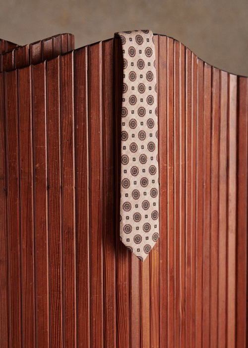 Octobre Editions - Cravate Fletcher Beige a Motifs - 65€
