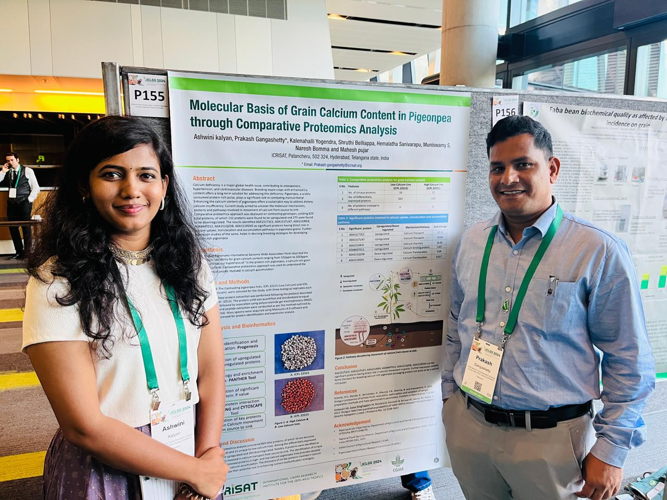 Ms Ashwini Kalyan, a PhD Scholar working on micronutrient trait variability, genome-wide association studies and proteomics, received the best poster award.