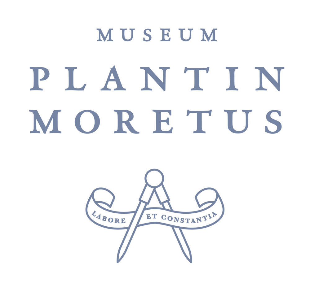 Logo Museum Plantin-Moretus - blauw/witte bg
