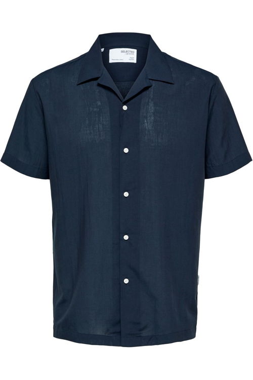 Selected_Shirt SEL Slhreg-Air Shirt Ss Mix W blue_JUTTU_€49,99