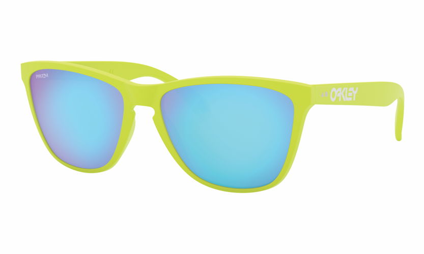 OAKLEY FROGSKINS MATTE NEON YELLOW WITH PRIZM SAPPHIRE