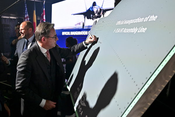 Belgium inaugurates F-35 tail unit production line at Sonaca