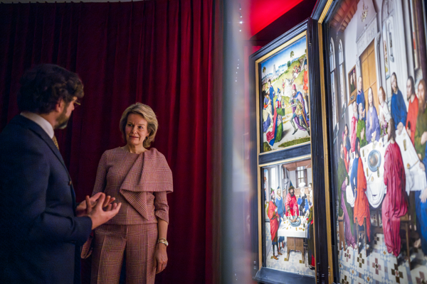 Hare Majesteit de Koningin bezoekt 'DIERIC BOUTS. Beeldenmaker' in M Leuven