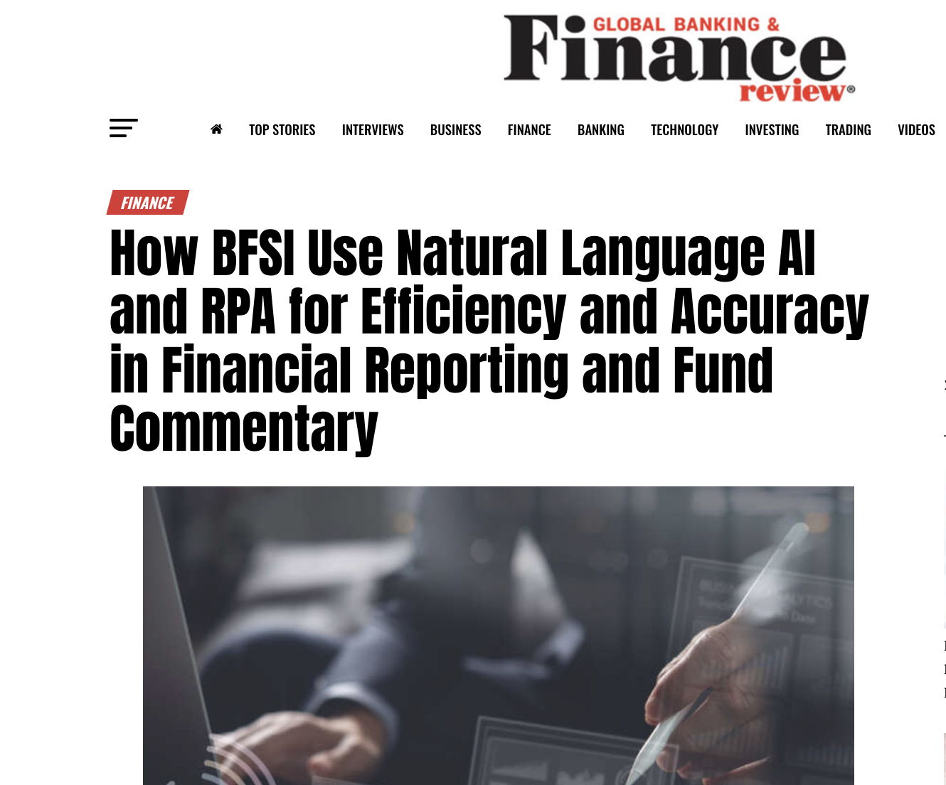 How BFSI Use Natural Language AI and RPA for Efficiency and Accuracy in Financial Reporting and Fund Commentary