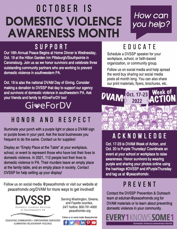 Ways to Get Involved During Domestic Violence Awareness Month