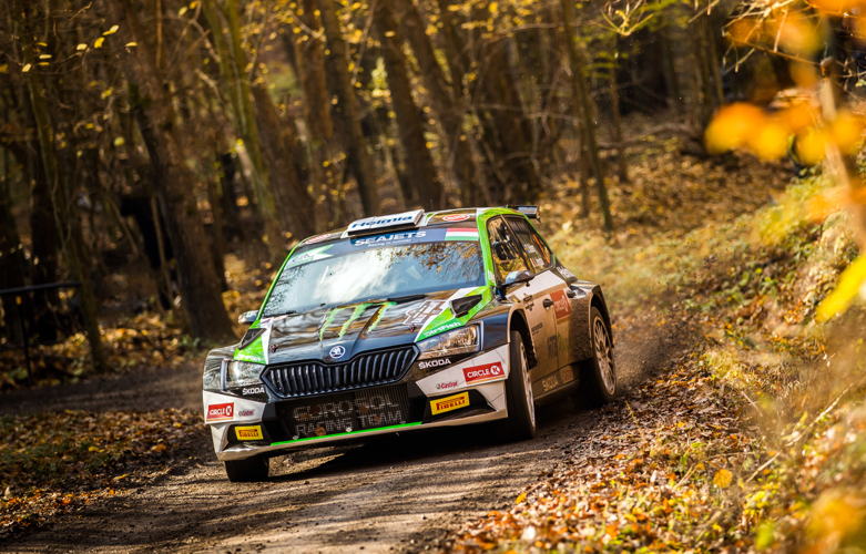 ŠKODA Motorsport supported Oliver Solberg/Aaron Johnston (SWE/IRL) brought their ŠKODA FABIA Rally2 evo home fourth at Rally Hungary ŠKODA Motorsport supported Oliver Solberg/Aaron Johnston (SWE/IRL) brought their ŠKODA FABIA Rally2 evo home fourth at Rally Hungary