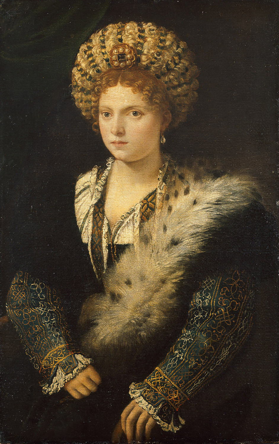 Titiaan, Portret van Isabella d’Este, schilderij, 
Wenen, Kunsthistorisches Museum
