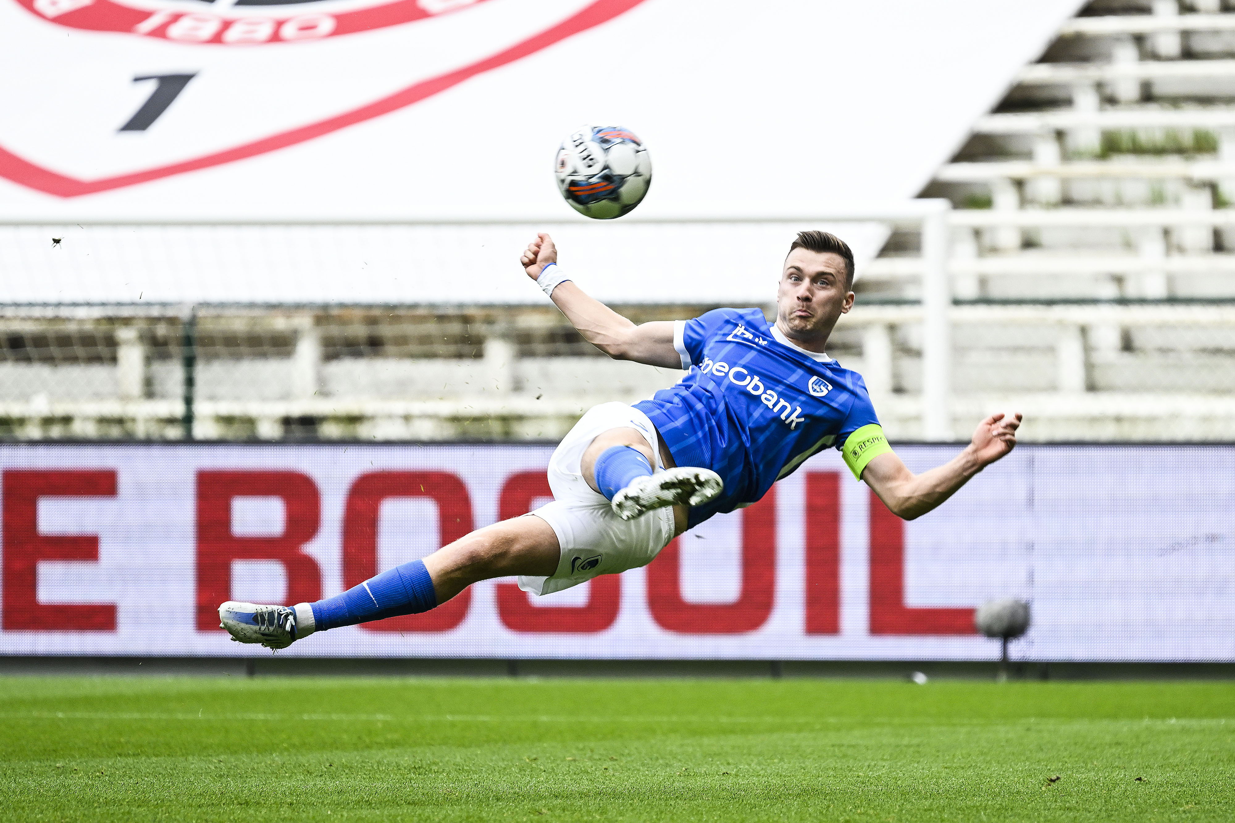 Genk's Bryan Heynen scores a goal during a soccer match between Royal Antwerp FC and KRC Genk, Sunday 23 October 2022 in Antwerp, on day 14 of the 2022-2023 'Jupiler Pro League' first division of the Belgian championship. © BELGA PHOTO TOM GOYVAERTS