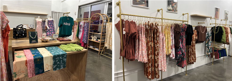 Explore a curated selection of lifestyle and women's clothing at Yireh + Mahina Made's pop-up.
Photo Courtesy of Ward Village.