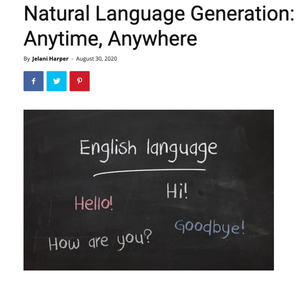 Preview: Natural Language Generation: Anytime, Anywhere