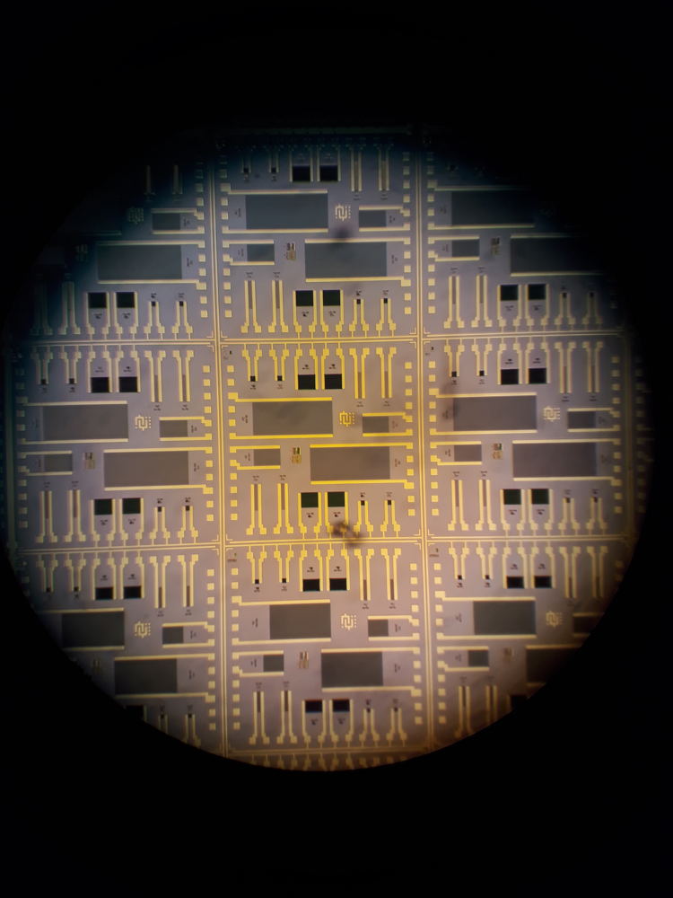 Vue au microscope optique des microcapteurs multi-pixel
