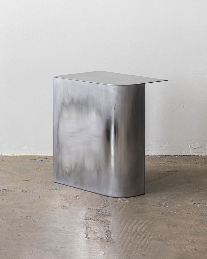 collectible-2022-arch side table-rough polished aluminium-1350x108