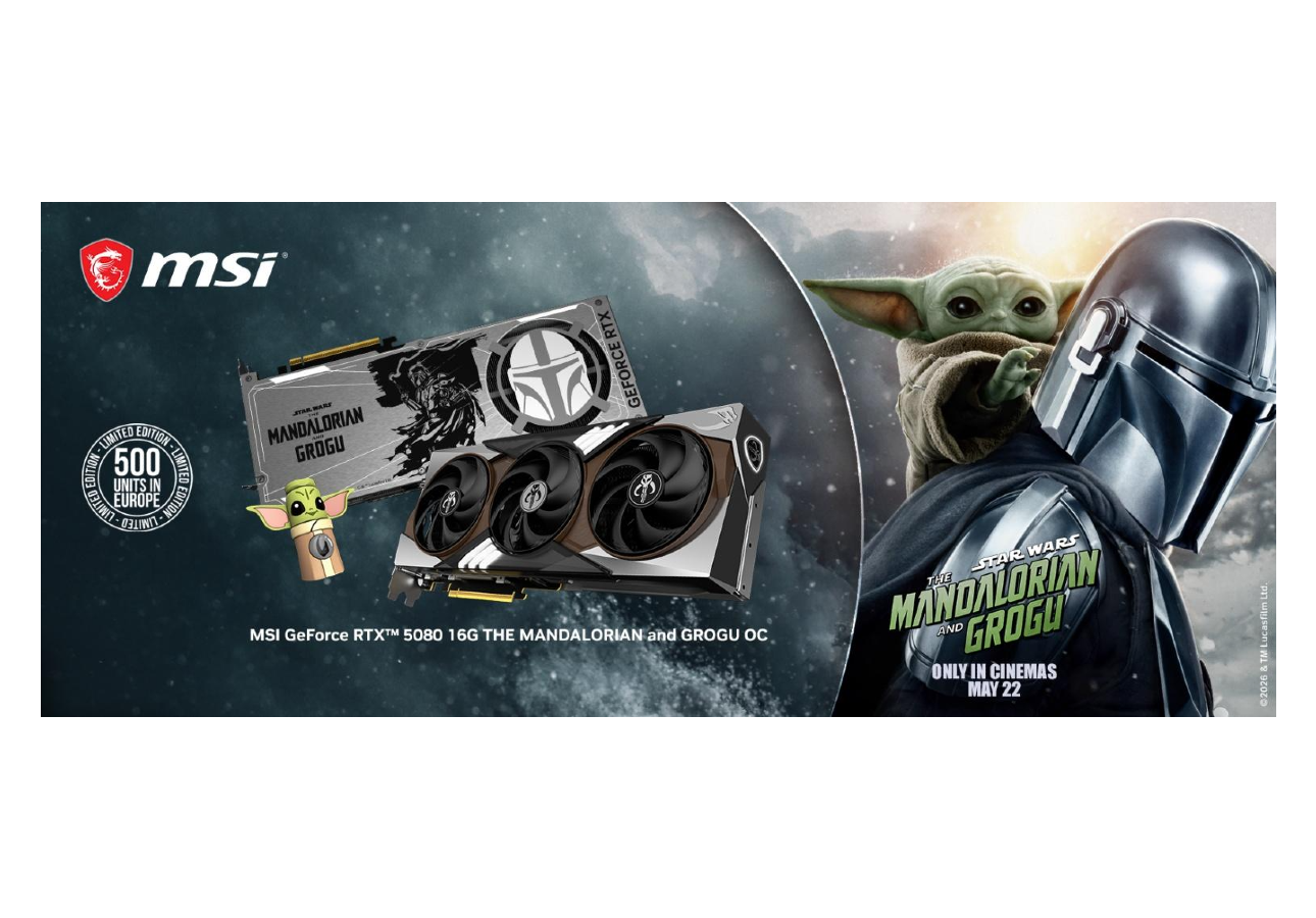 MSI präsentiert die ultra-limitierte GeForce RTX™ 5080 16G The Mandalorian and Grogu Edition OC, inspiriert vom neuen Star Wars™: The Mandalorian and Grogu-Film