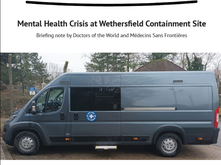 Crisis de salud mental en el centro de confinamiento masivo de solicitantes de asilo de Wethersfield