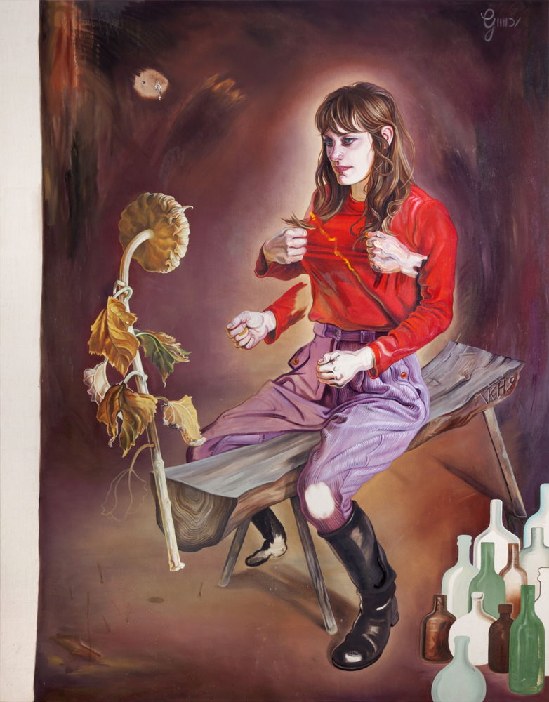 KATI HECK, Verspätete Sitzung, 2019. Oil on canvas, 200 x 160 cm. Courtesy Tim Van Laere Gallery, Antwerp.